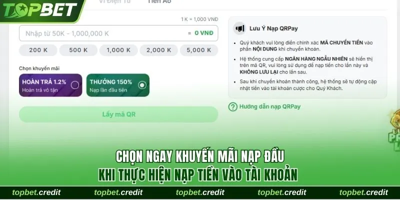 Khuyến Mãi Nạp Đầu Thưởng Lên Đến 150%, Tối Đa 20 Triệu 4 Chọn ngay chương trình thưởng dành cho lần nạp thứ nhất