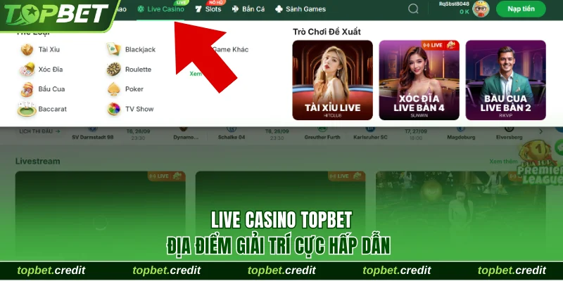 Live casino TopBet credit