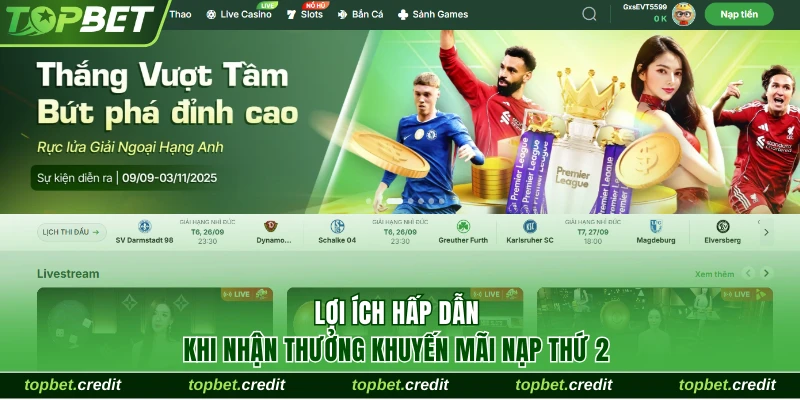 Lợi ích hấp dẫn khi nhận thưởng nạp thứ 2