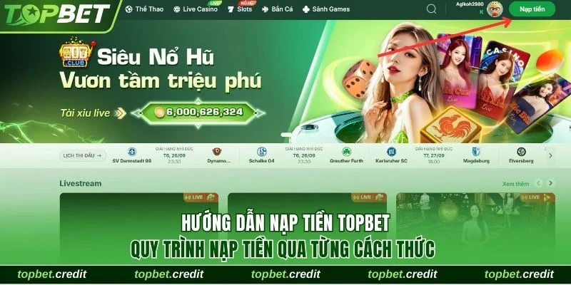 Nạp tiền Topbet credit
