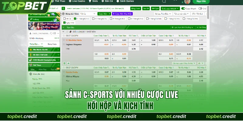 Sảnh C-Sports với nhiều cược live hồi hộp và kịch tính